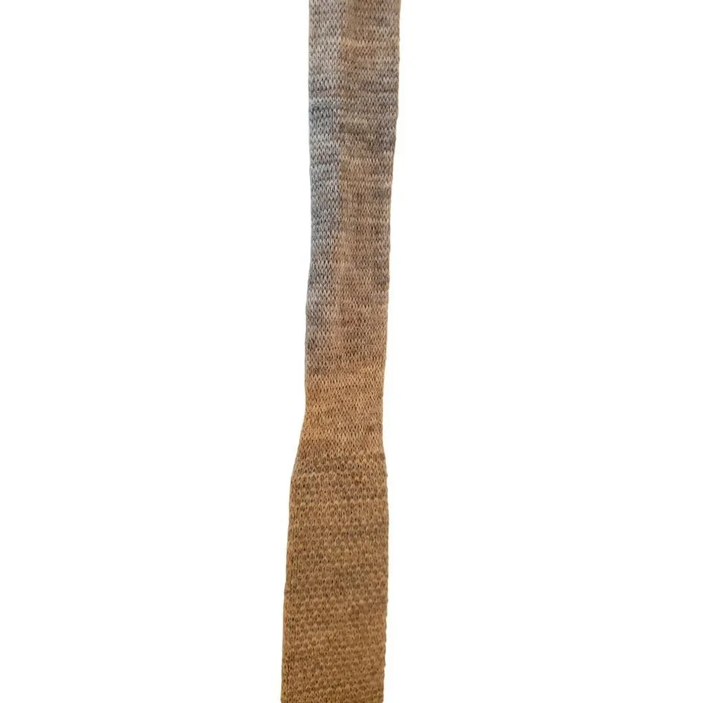 Vintage Tan Knit 100% Wool Square Tie‎ Classy Eclectic Grandpa Preppy Trendy
